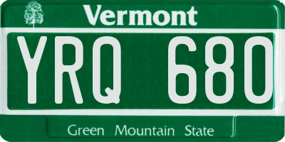 VT license plate YRQ680