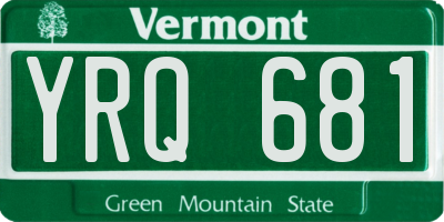 VT license plate YRQ681