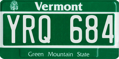 VT license plate YRQ684