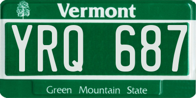 VT license plate YRQ687