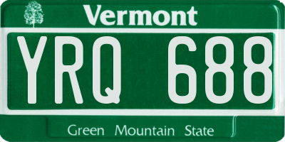 VT license plate YRQ688