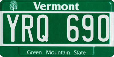 VT license plate YRQ690