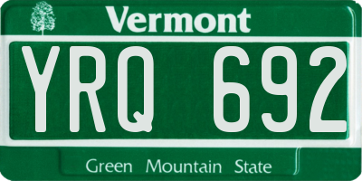 VT license plate YRQ692