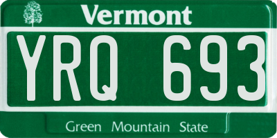 VT license plate YRQ693
