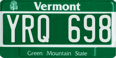 VT license plate YRQ698