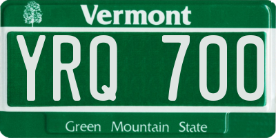 VT license plate YRQ700