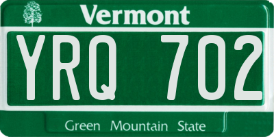 VT license plate YRQ702