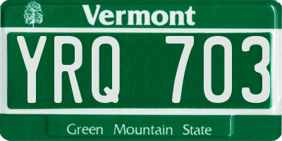 VT license plate YRQ703