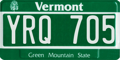 VT license plate YRQ705