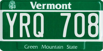 VT license plate YRQ708