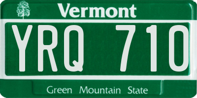 VT license plate YRQ710