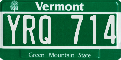 VT license plate YRQ714