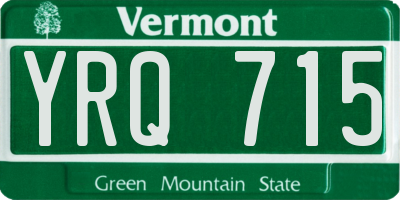 VT license plate YRQ715