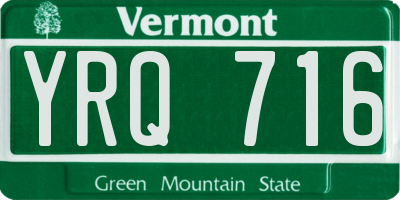 VT license plate YRQ716