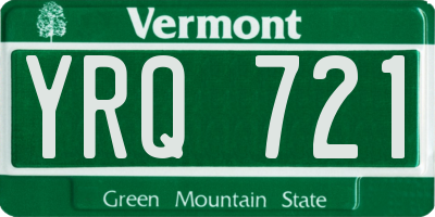 VT license plate YRQ721