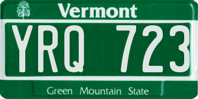 VT license plate YRQ723