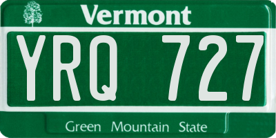 VT license plate YRQ727