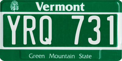 VT license plate YRQ731