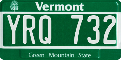 VT license plate YRQ732