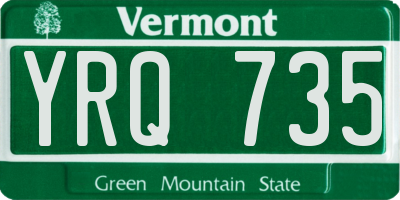 VT license plate YRQ735