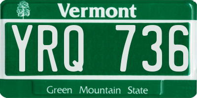VT license plate YRQ736