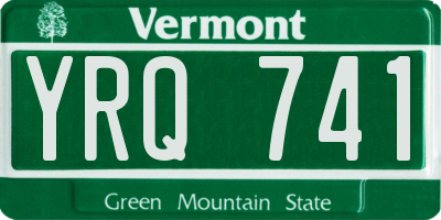 VT license plate YRQ741