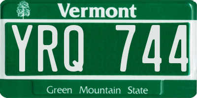VT license plate YRQ744