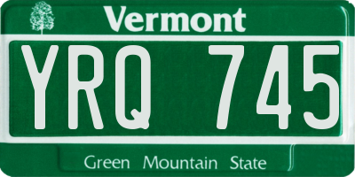 VT license plate YRQ745