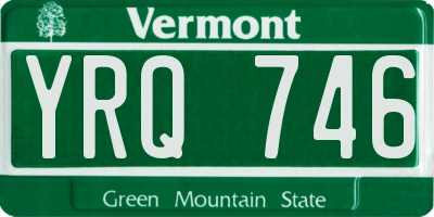 VT license plate YRQ746