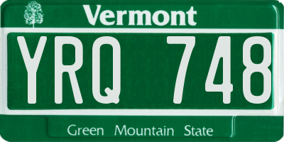 VT license plate YRQ748