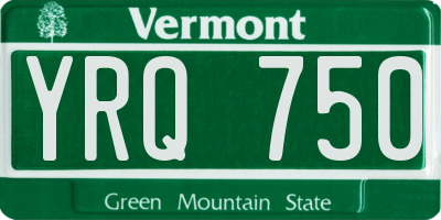 VT license plate YRQ750