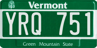VT license plate YRQ751