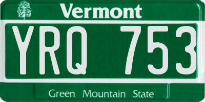 VT license plate YRQ753