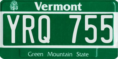 VT license plate YRQ755