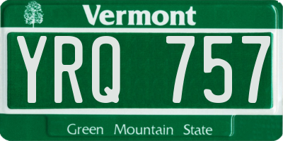 VT license plate YRQ757