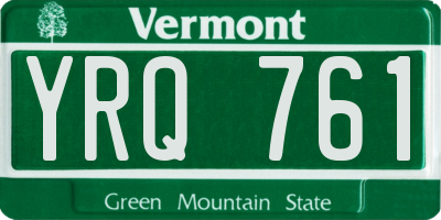 VT license plate YRQ761