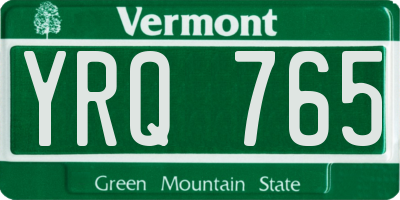 VT license plate YRQ765