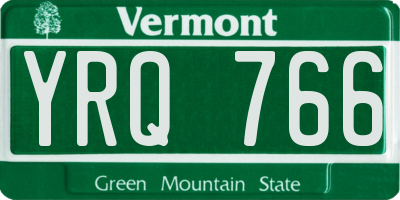 VT license plate YRQ766