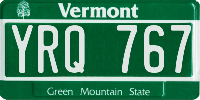 VT license plate YRQ767