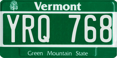 VT license plate YRQ768