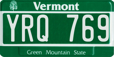 VT license plate YRQ769