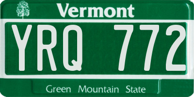 VT license plate YRQ772
