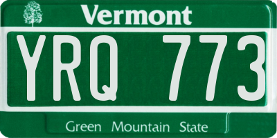 VT license plate YRQ773