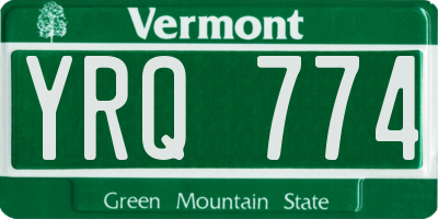 VT license plate YRQ774