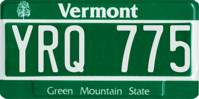 VT license plate YRQ775