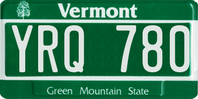 VT license plate YRQ780