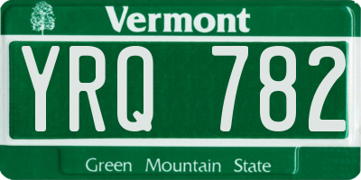 VT license plate YRQ782