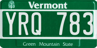 VT license plate YRQ783
