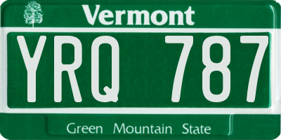 VT license plate YRQ787