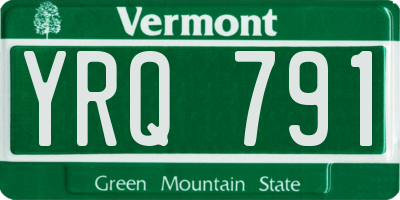 VT license plate YRQ791